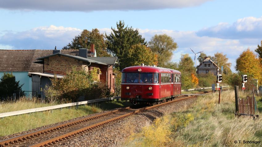VT 95 / VB 142 der Berliner Eisenbahnfreunde e.V. am 18.10.2025 im Oderbruch