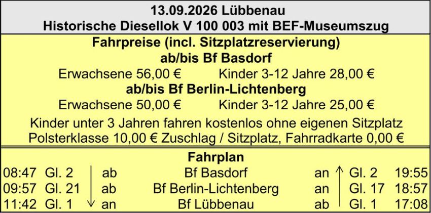 BEF Fahrplan 13.09.2026 BEF Fahrplan 13.09.2026