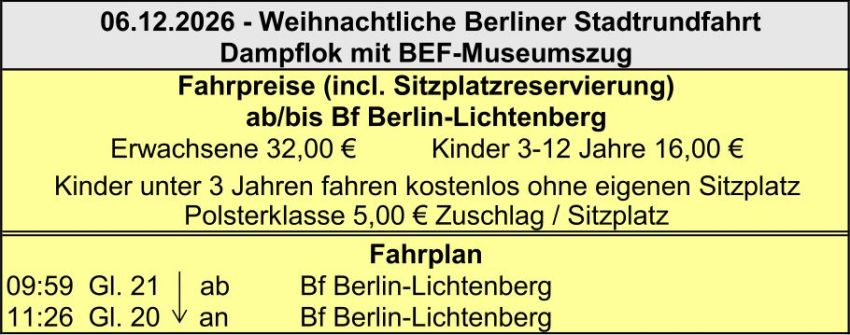 BEF Fahrplan Adventsrundfahrt Berlin 2025 BEF Fahrplan Weihnachtliche Stadtrundfahrt Berlin 2026