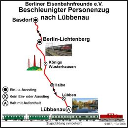 BEF Streckenkarte Lübbenau ab BBAS mit Dampf BEF Streckenkarte Lübbenau ab BBAS mit Dampf